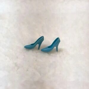 VTG Barbie Turquoise Single Spike Heel Shoes Philippines 1960s Doll Pumps Pair